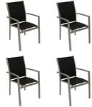 DEGAMO Gartenstuhl Stapelsessel Rivera, Aluminium Silbergrau + Textilgewebe...