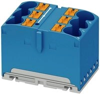 PHOENIX CONTACT PTFIX 6X10/S BU Verteilerblock, 37mm Breite, 20-6 AWG, 450V