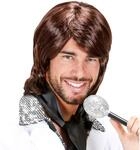 W WIDMANN MILANO Party Fashion - Popstar Per&uuml;cke Herren, 70er Jahre Frisur, braun,