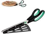 Relaxdays Pizzaschere mit Pizzaheber, Edelstahl K&uuml;chenschere, sp&uuml;lmaschinenfester