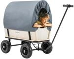 Miweba Bollerwagen Canvas mit Dach | 180 Kg Traglast - Kinderwagen - Transportwagen -