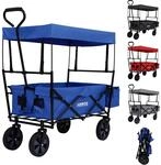 Arebos Bollerwagen faltbar mit Dach | Handwagen | Transportwagen | Faltwagen 