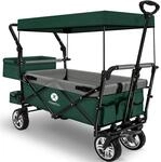 Miweba Faltbarer Bollerwagen MB-20 | Sonnendach UV-best&auml;ndig - 2X Anschnallgurte -