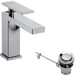 hansgrohe Tecturis E - Waschtischarmatur mit Zugstangen-Ablauf, Wasserhahn Bad mit