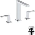 hansgrohe Tecturis E - 2-Loch Waschtischarmatur mit Push-Open Ablauf, Wasserhahn Bad