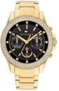 Tommy Hilfiger Multi Zifferblatt Quarz Uhr f&uuml;r Damen mit Goldfarben Edelstahlarmband