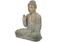 GILDE Figur Skulptur Buddha - für den Außenbereich - Outdoor - kupferfarben grün -