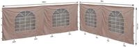 2 Seitenteile mit PVC Fenster f&uuml;r Lounge Pavillon Sahara 4x4m Seitenwand Sand