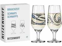 RITZENHOFF 3871003 Schnaps-Glas 40 ml 2er Set – Serie Brauchzeit Nr. 5 + 6 –