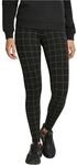 Urban Classics Damen Dames Check High Waist Leggings, Schwarz (Black/White 00826), M