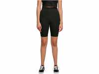 Urban Classics Damen TB4790-Ladies High Waist Lace Inset Cycle Yoga-Shorts, Black, S