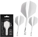 WINMAU Darts Fusion Integrated Flight & Shaft System - No.2 Shape & Design - Wei&szlig;