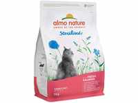Almo Nature Functional Sterilised, Trockenfutter für Katzen mit frischem Lachs, 2 kg