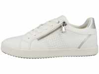 Geox Damen D BLOMIEE E Sneaker, White/Silver, 38 EU