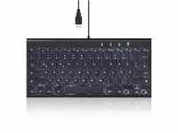 Perixx PERIBOARD-429 DE Kleine Tastatur mit Kabel - Weiße Hintergrundbeleuchtung -