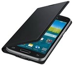 Samsung Flip Wallet H&uuml;lle Case Cover f&uuml;r Samsung Galaxy S5 Mini - Metallic Schwarz