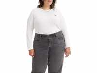 Levi's Damen Plus Size Long-Sleeve Baby Tee T-Shirt,White +,1XL