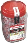 fischer 557383 DUOPOWER D&uuml;bel, Grau/Rot, 6x30/750uds