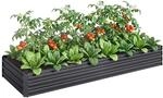 Outsunny Hochbeet Stahl, Pflanzbeet Fr&uuml;hbeet Gartenbeet Blumenkasten steckbar,