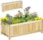 Outsunny Hochbeet Klappbarer Pflanzkasten 70 x 30 x 25 cm Natur | Blumenkasten,