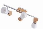 Lindby Deckenlampe Glas, Metall Holz Deckenstrahler schwenkbar & drehbar 3x E14 max.