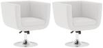 vidaXL 2 St&uuml;cl Set Lounge Sessel Ledersessel Wei&szlig; Drehstuhl Cocktailsessel