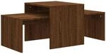 vidaXL Couchtisch-Set Braun Eichen-Optik 100x48x40 cm Holzwerkstoff