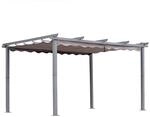Garten Pergola 3 x 4 m Pavillon Gartenpavillon aus Aluminium in anthrazit,Dachrohre