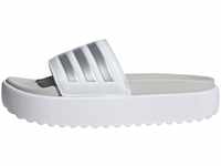 adidas Damen Adilette Plateau Slides, FTWR White Zero Met Grey One, 38 EU