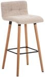 CLP Barhocker Lincoln mit Stoffbezug und Holzgestell I Thekenhocker mit...