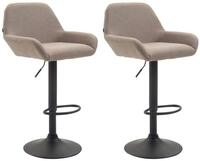 CLP 2er Set Barhocker Braga Mit Stoffbezug I 2 x Barstuhl Mit Lehne Und...