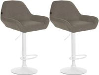 CLP 2er Set Barhocker h&ouml;henverstellbar Braga, mit Stoffbezug und R&uuml;ckenlehne,