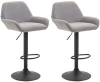 CLP 2er Set Barhocker Braga Mit Stoffbezug I 2 x Barstuhl Mit Lehne Und...