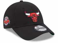 New Era Chicago Bulls NBA Team Side Patch Black 9Forty Adjustable Cap - One-Size