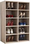VCM Holz Schuhregal | Ma&szlig;e ca. H. 84 x B. 55 x T. 30 cm | Schuhkommode mit 10