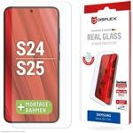 Displex Schutzglas 2D/ Clear (10H) f&uuml;r Samsung Galaxy S24/S25, Eco-Montagerahmen,