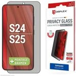 Privacy Schutzglas f&uuml;r Galaxy S25/S24 (10H) Edge-to-Edge, Eco-Montagerahmen