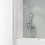 Schulte Duschwand f&uuml;r Badewanne 80x140 cm, Alpinwei&szlig; | Badewannenaufsatz aus
