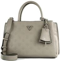 GUESS Jena Elite Luxury Satchel Taupe Logo