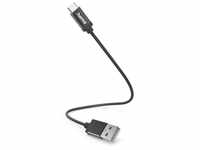 Hama USB-Ladekabel USB 2.0 USB-A Stecker, USB-C® Stecker 0.2m Schwarz 00201600