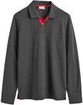 GANT Herren Reg Contrast Pique Rugger LANGARMPOLOSHIRT MIT KONTRASTLOGO, Antracit