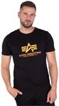 Alpha Industries Basic T-Shirt Neon Print T-Shirt f&uuml;r Herren Black/Neon Orange
