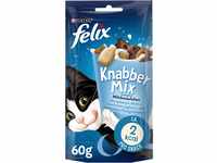 FELIX KnabberMix Milchmäulchen Katzensnack, Knusper-Leckerlie Laktosearm, 8er Pack