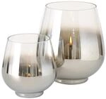 Boltze Windlicht Grazia (&oslash; 18 cm, Farbe silber-transparent, Dekoration f&uuml;r
