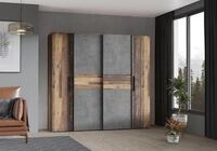 FORTE KALIXTUS Schrank 200, Kleiderschrank, Schwebet&uuml;renschrank Industrial