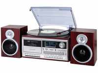 Trevi TT 1072 DAB, 33, 45 und 78 RPM Vinyl-Plattenspieler, Kabelloser Vinyl-Player,