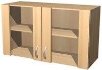 Smart M&ouml;bel K&uuml;chen H&auml;ngeschrank mit Glas - 100 cm breit - Buche &ndash; Namu