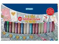 Stylex 23384 - Glitter Glue im farbenfrohen Set mit 24 Tuben á 10 g,