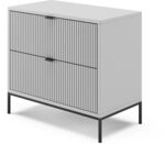 Vicco Nachttisch Eliza, Grau, 66 x 60 cm, zur Verwendung als Beistelltisch oder