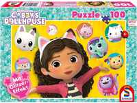 Schmidt Spiele 56475 Glitzerpuzzle, Gabbby und ihre Freunde, 100 Teile Kinderpuzzle
